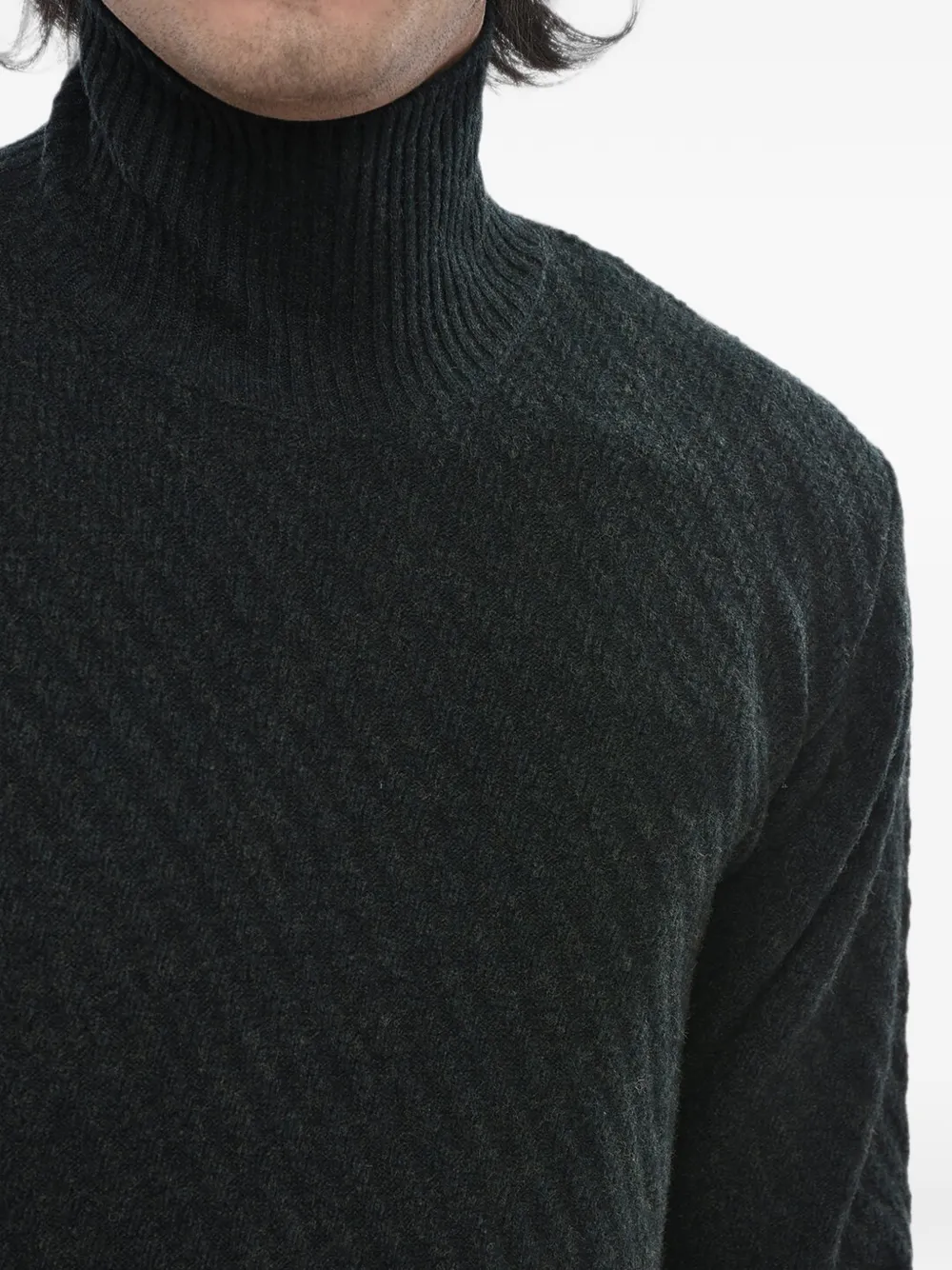 Paolo Pecora virgin wool roll-neck knit Grijs