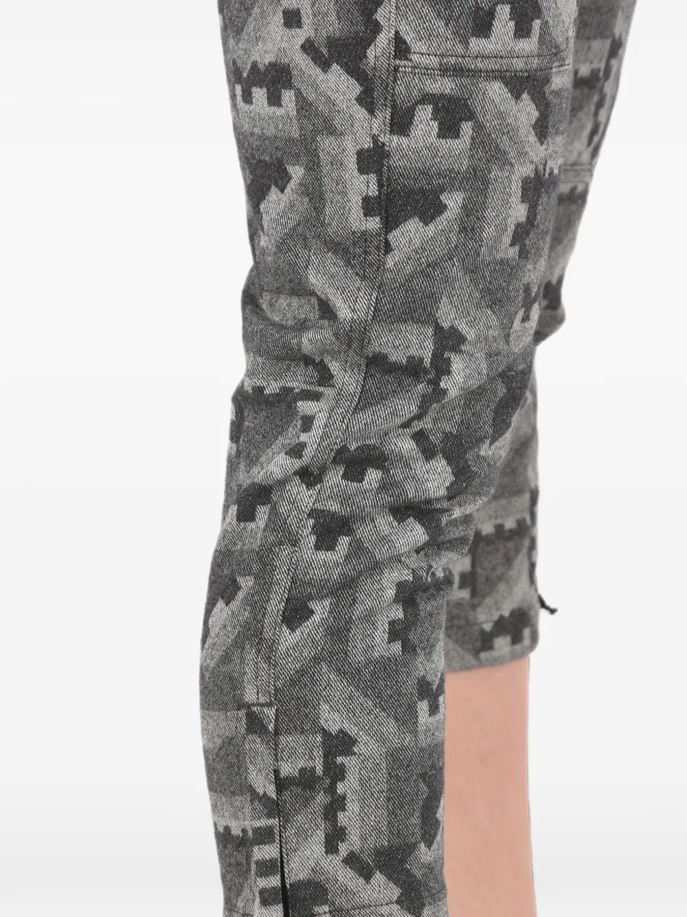 Diesel Pacquard geometric-print cropped trousers Grijs