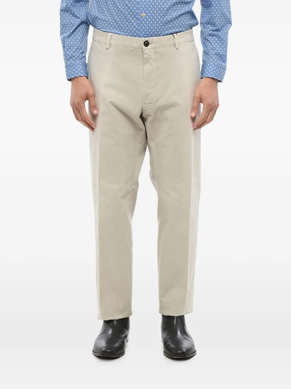 Windsor textured slim-fit trousers - Nude