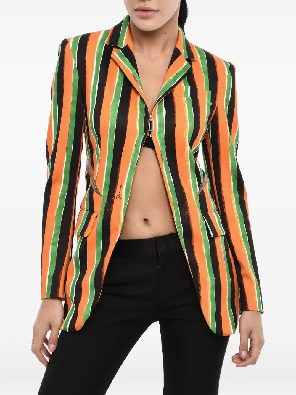 DSQUARED2 striped cut-out blazer - Orange