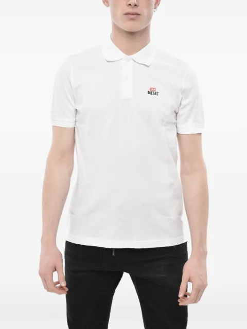 Diesel logo-print piqué-textured polo shirt