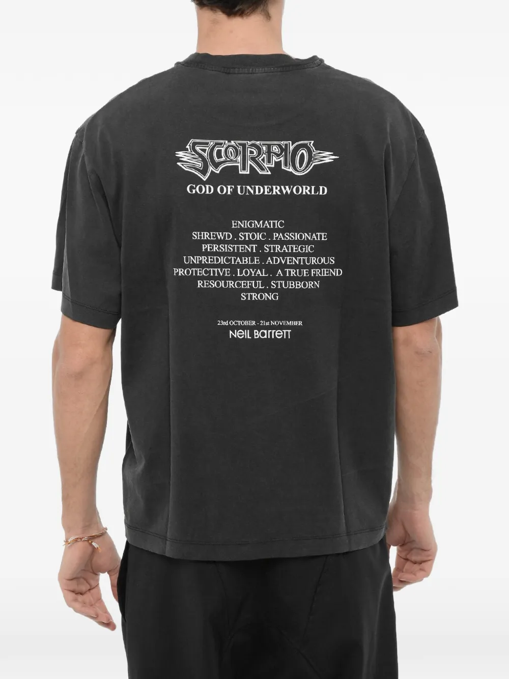 Neil Barrett logo-print short-sleeve T-shirt | Grey | FARFETCH RO