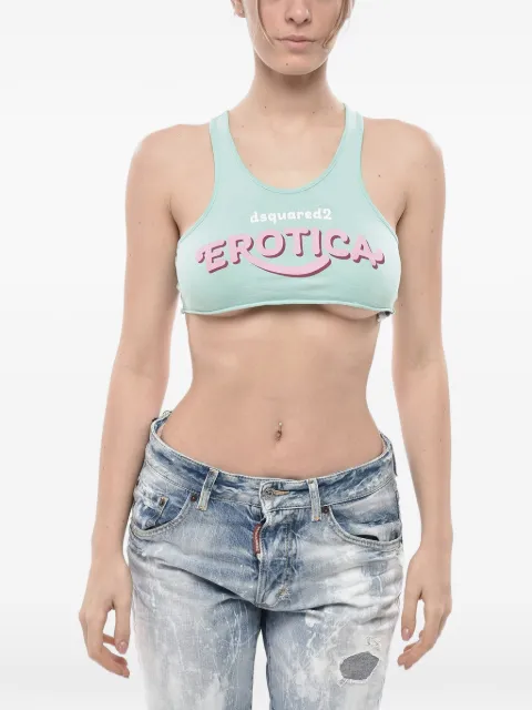 DSQUARED2 logo-detail cropped top