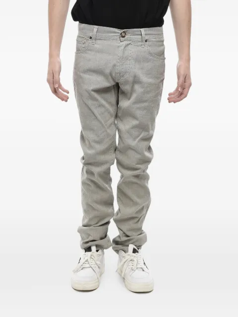 Corneliani ribbed five-pocket trousers