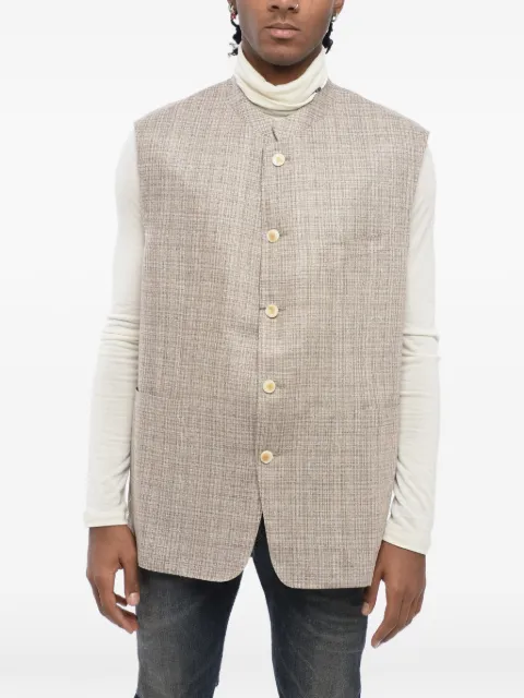Corneliani chaleco de seda con cuello mao