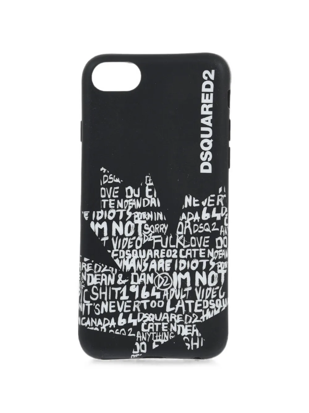 DSQUARED2 leaf-print logo-detail iPhone 8 Plus case - Schwarz