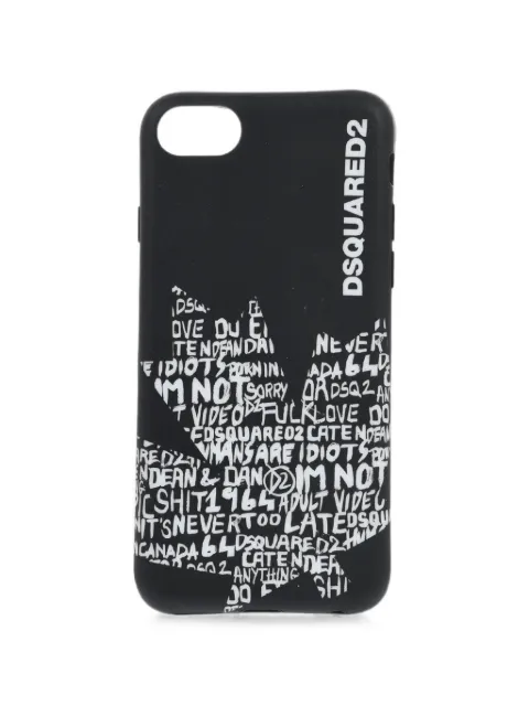 DSQUARED2 leaf-print logo-detail iPhone 8 Plus case