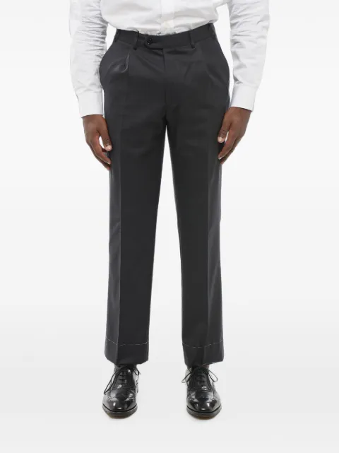 Corneliani pantalones de lana con pinzas
