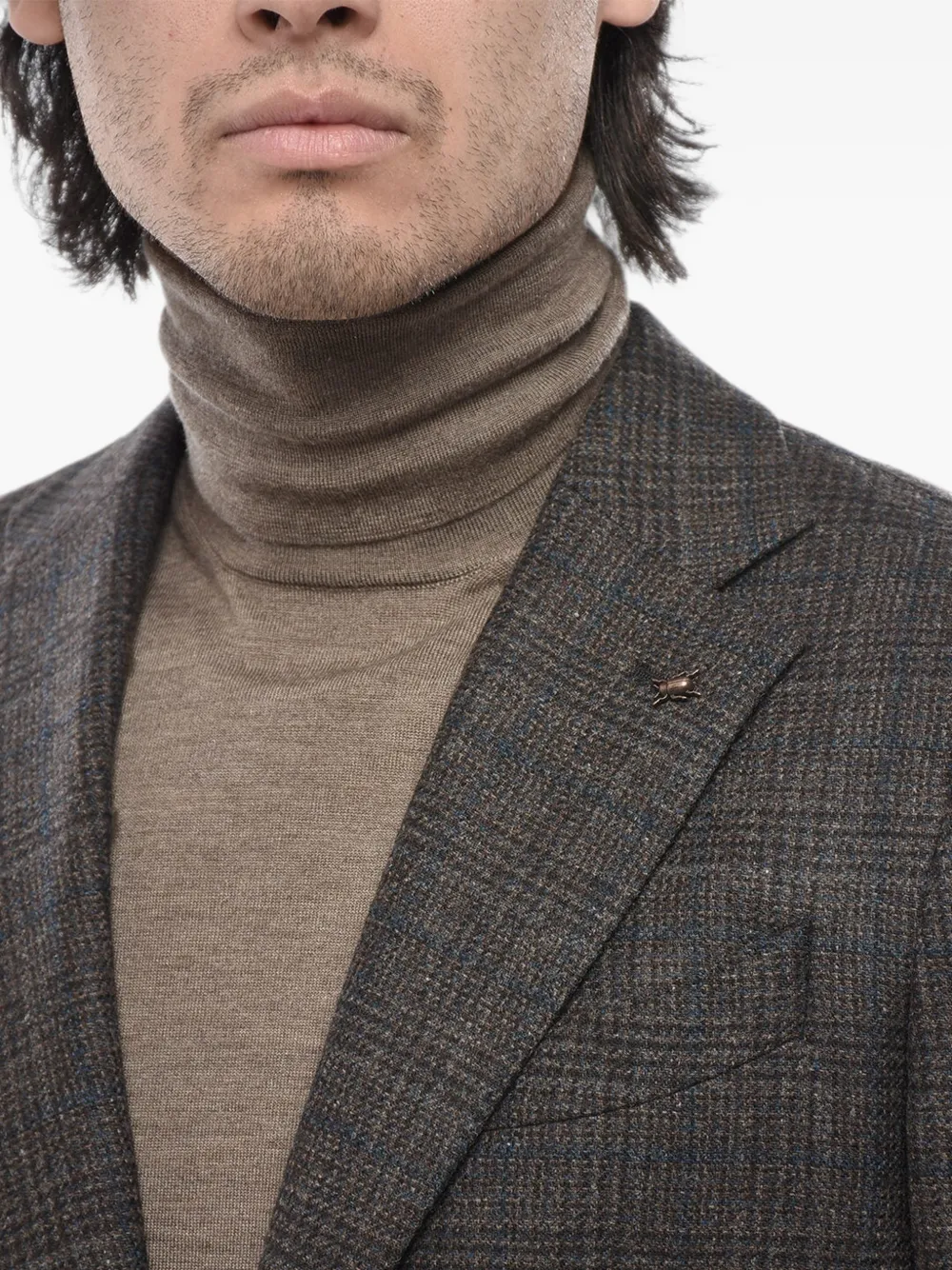 Corneliani Single-breasted Blazer In Brown