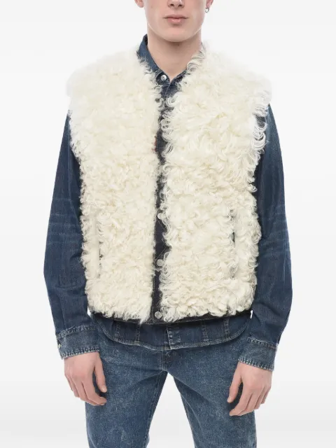 DSQUARED2 Jeansjacke mit Faux-Fur-Besatz