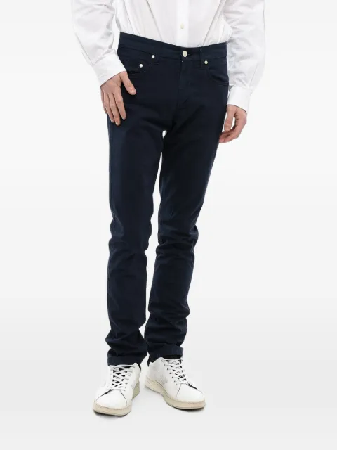 Corneliani suede-patch chino trousers
