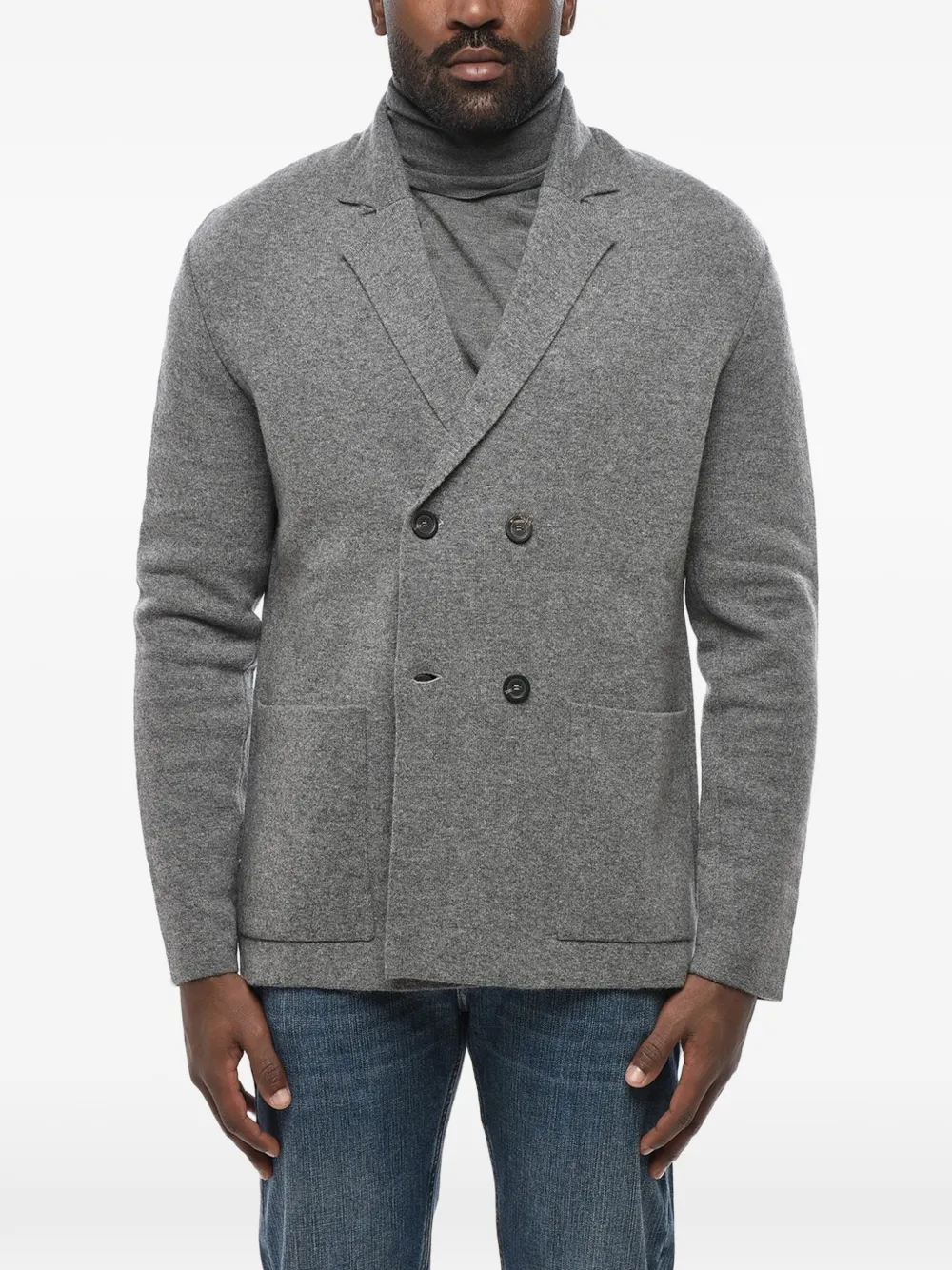 Malo knit double-breasted blazer