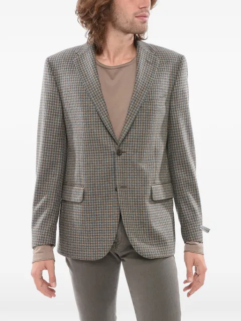 Corneliani checked single-breasted wool blazer