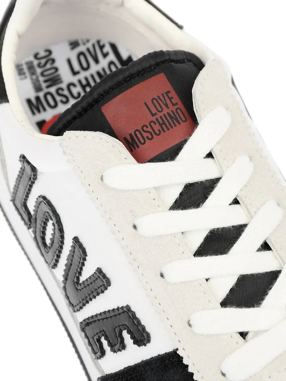 Moschino Love suede-panelled sneakers Wit
