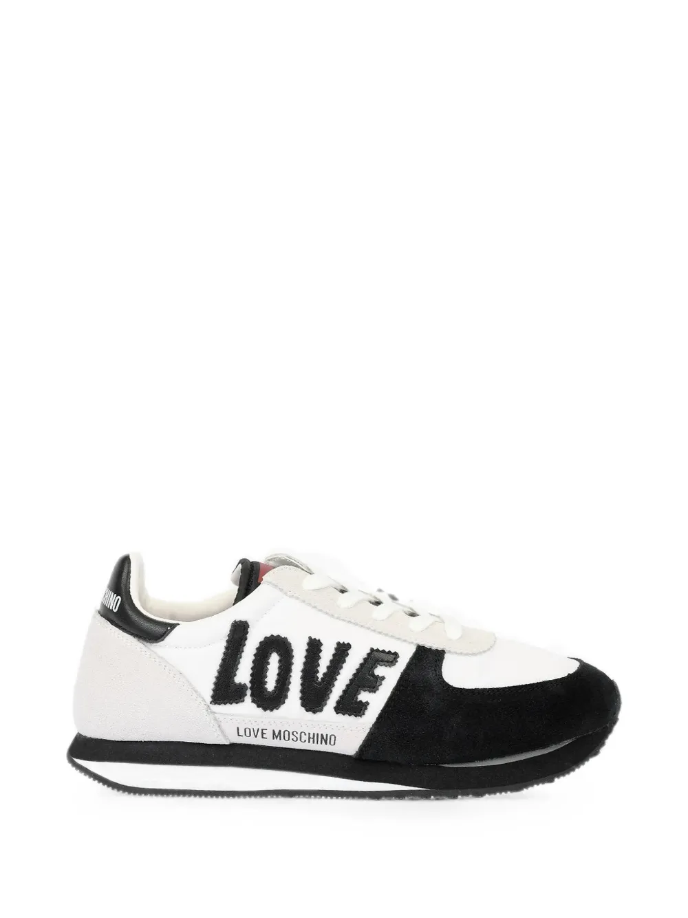 Moschino Love suede-panelled sneakers Wit