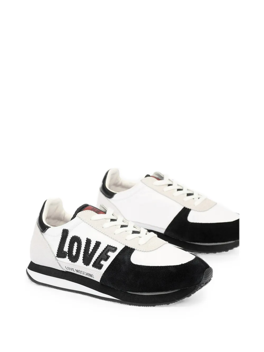 Moschino Love suede-panelled sneakers Wit