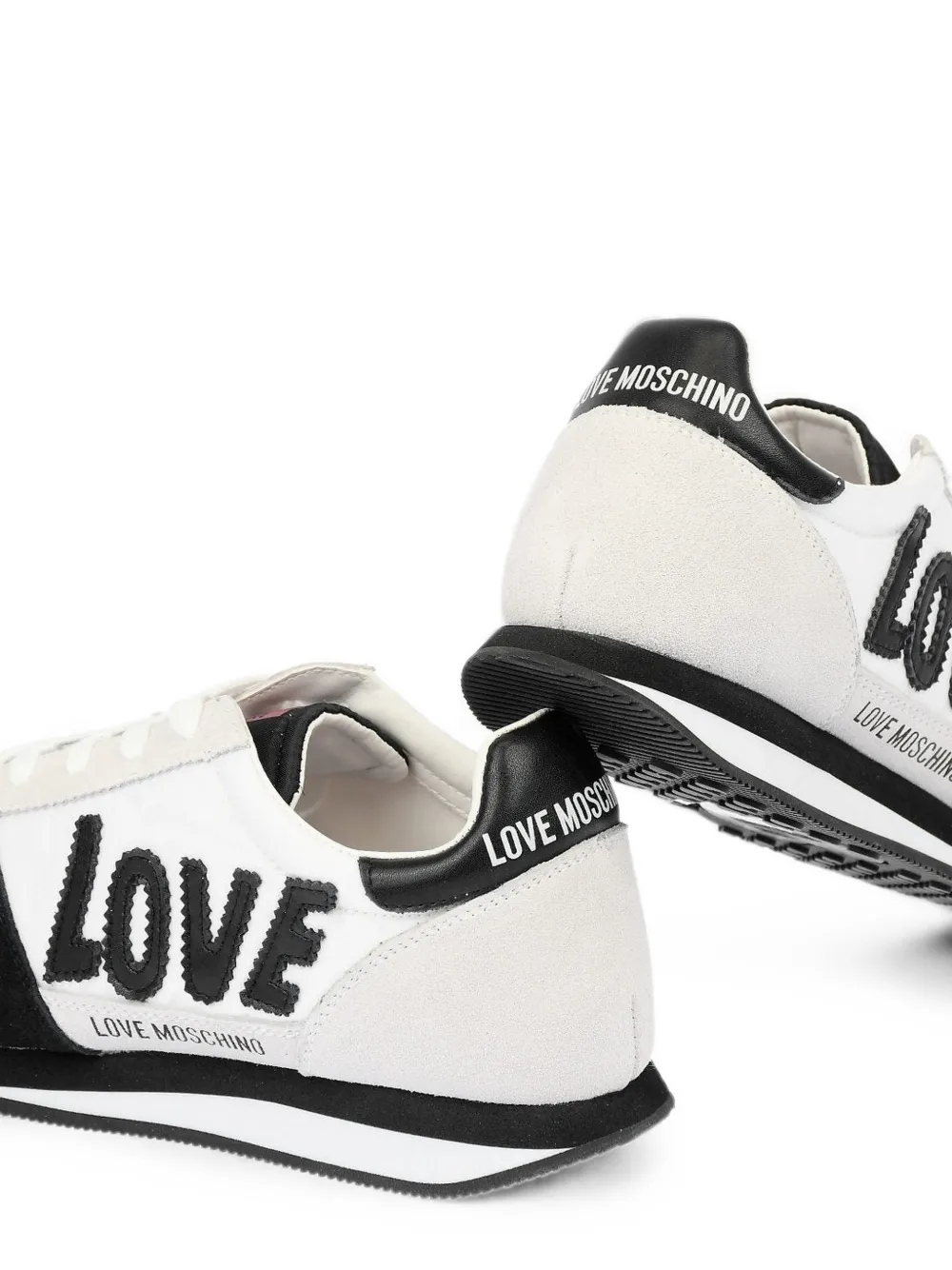 Moschino Love suede-panelled sneakers Wit
