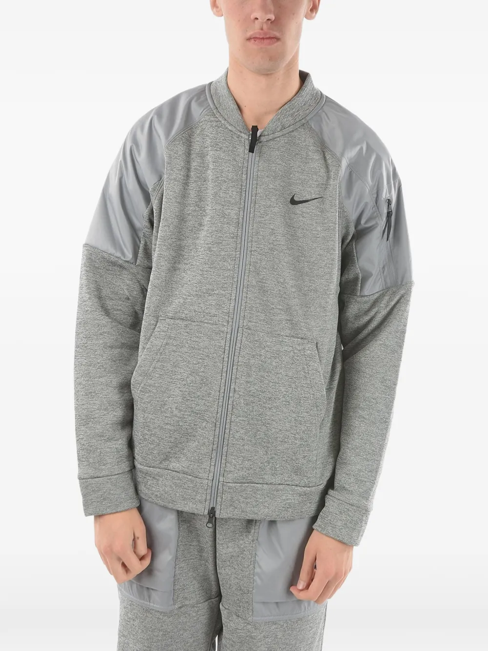 Nike Therma-fit Logo-print Sweatshirt In Grey