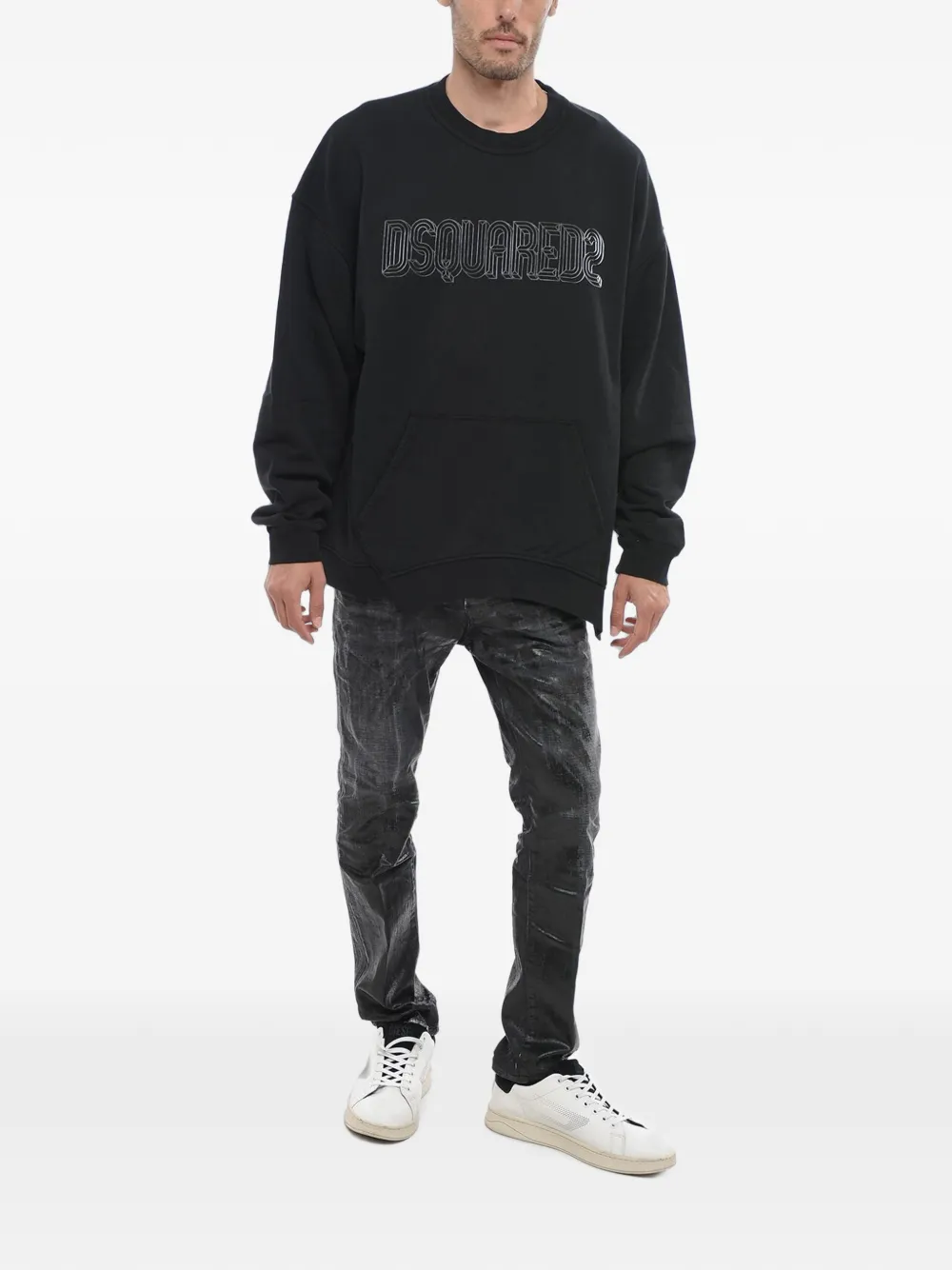 DSQUARED2 logo-print sweatshirt Zwart