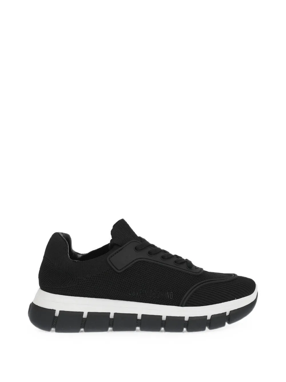 Moschino perforated track-sole sneakers Zwart