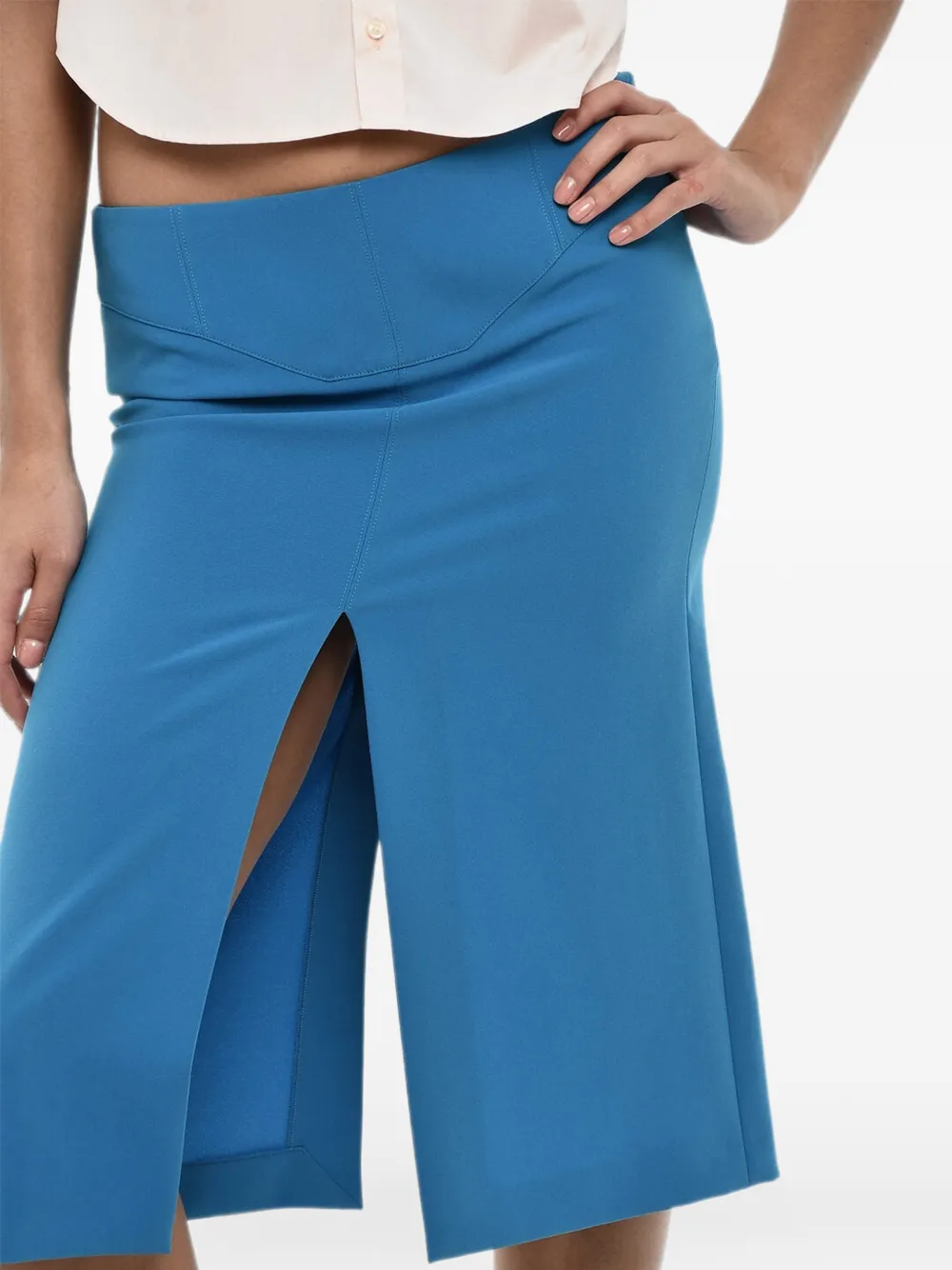 Dsquared2 Front-slit Midi Skirt In 블루