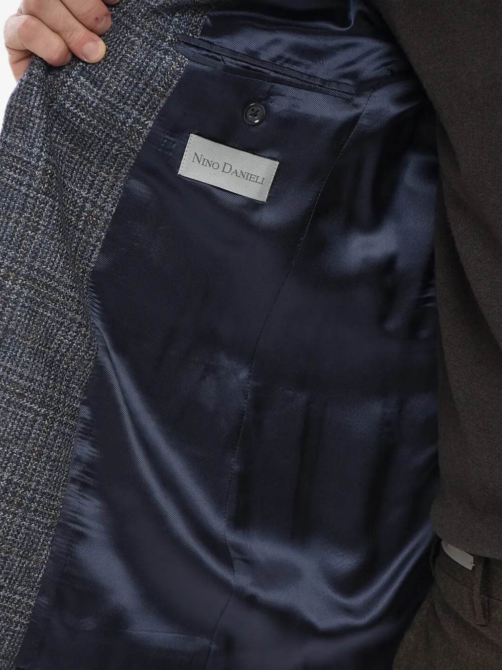 Corneliani check-pattern wool blazer Grijs