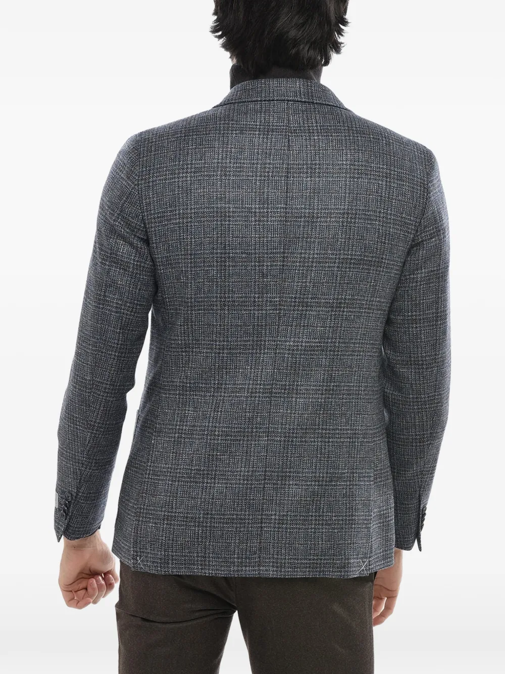 Corneliani check-pattern wool blazer Grijs