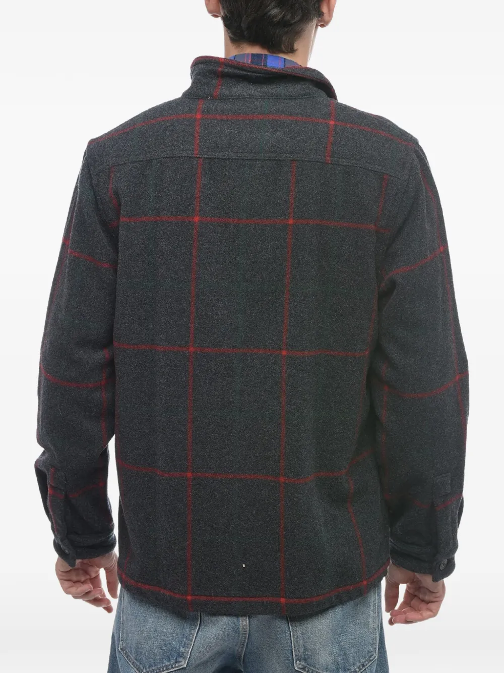 Woolrich Malone checked overshirt Grijs
