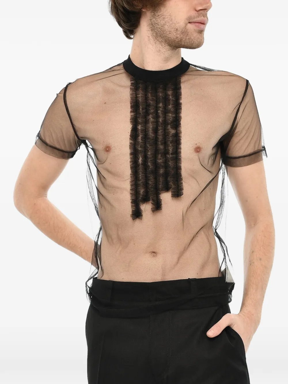 DSQUARED2 ruffled tulle T-shirt - Schwarz