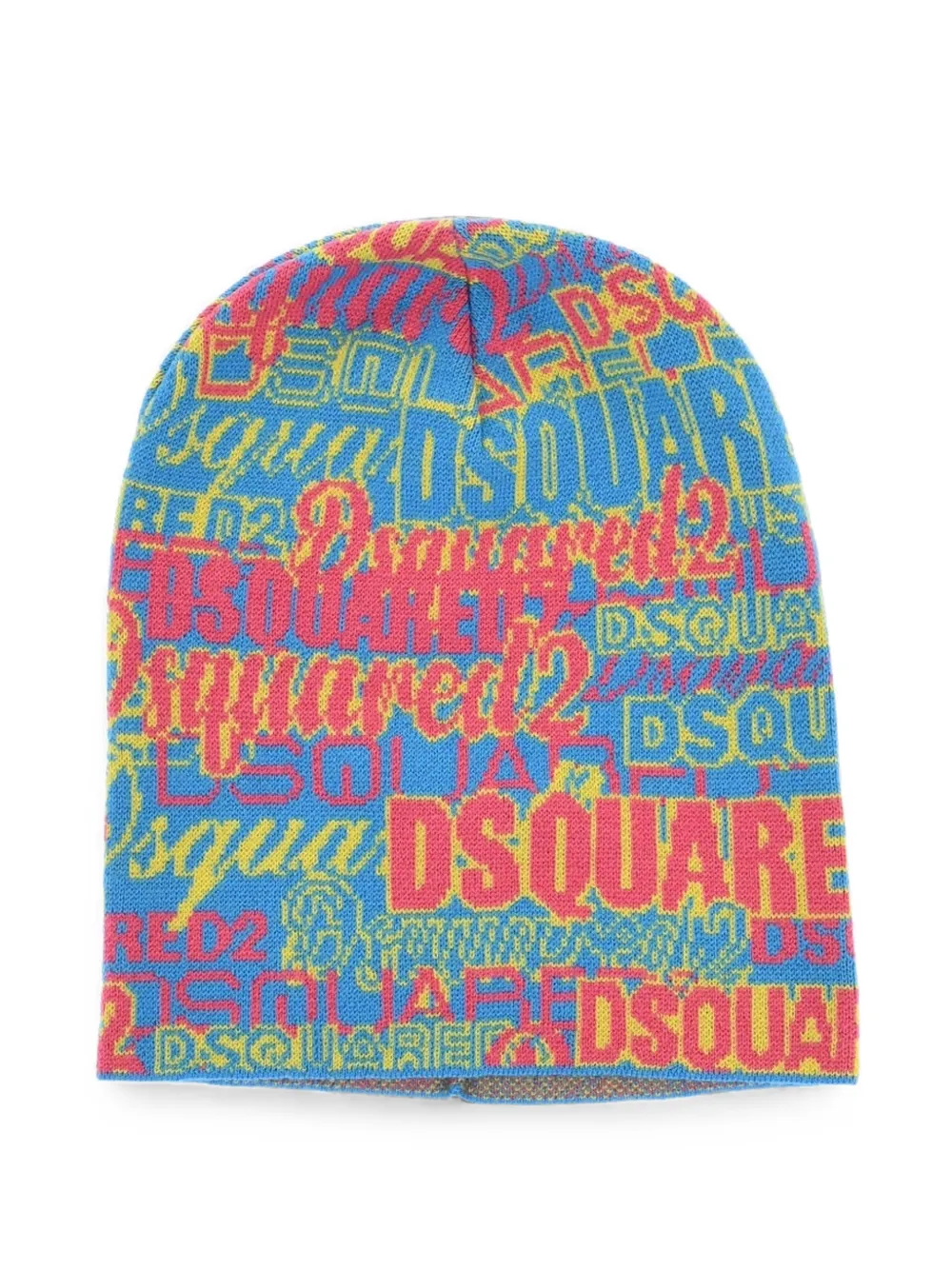 DSQUARED2 logo-intarsia beanie hat - Blau