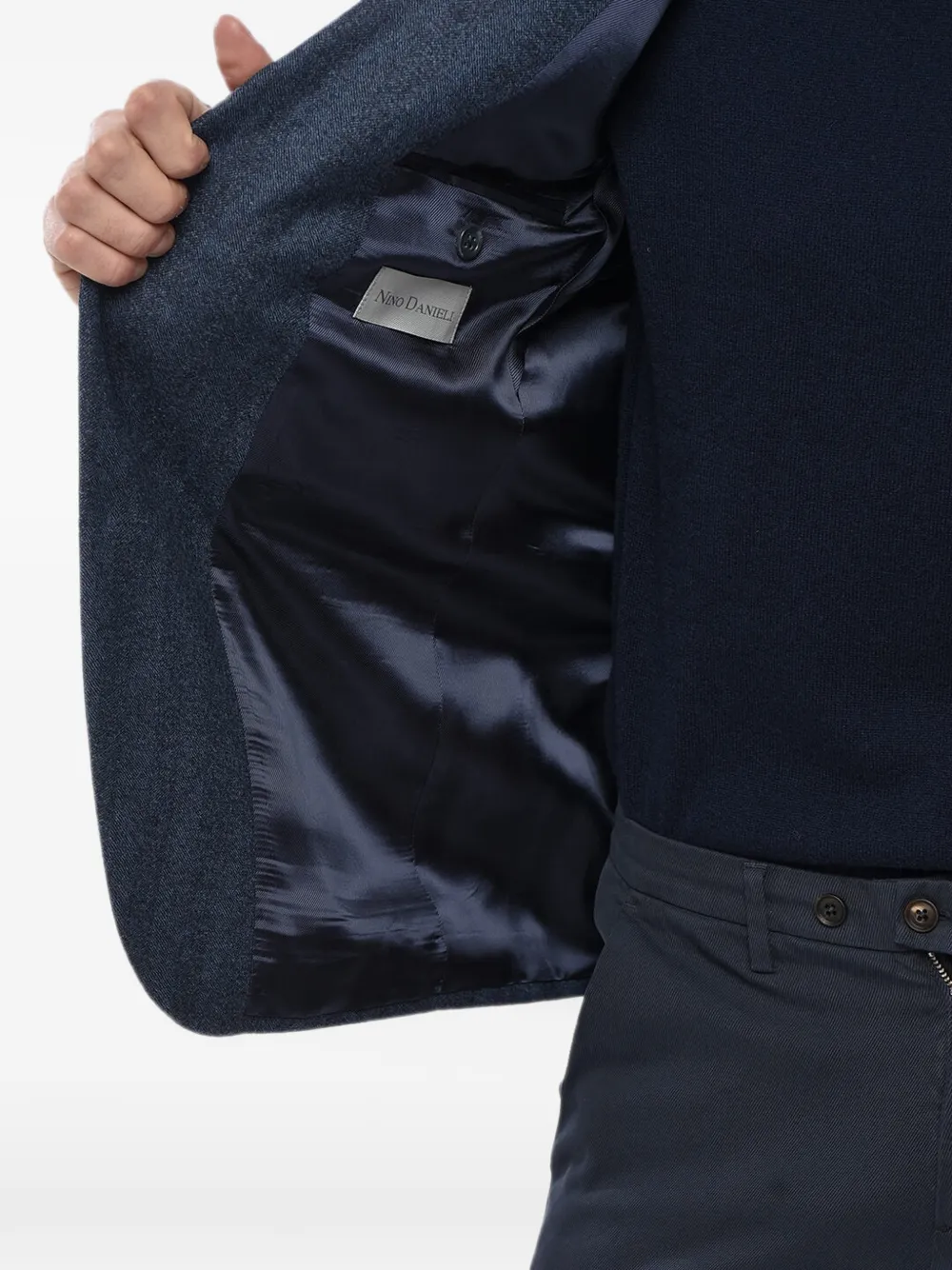 Corneliani Logo-patch Single-breasted Blazer In Blue