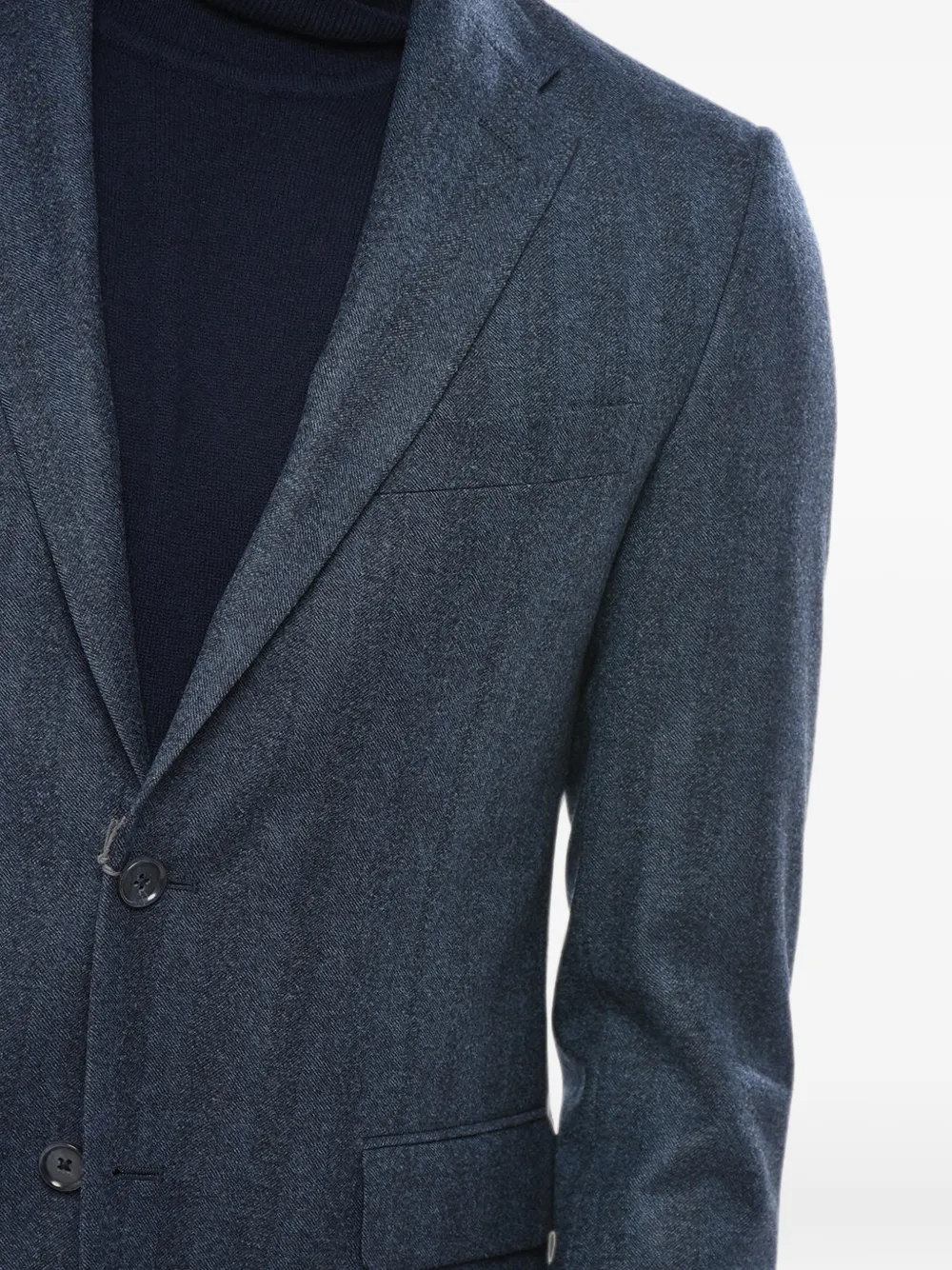 Corneliani Logo-patch Single-breasted Blazer In Blue