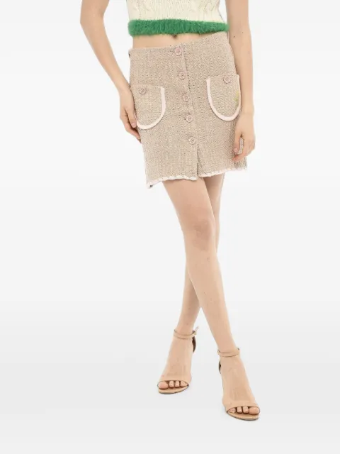 CORMIO Chiara ornamental-button cotton mini skirt
