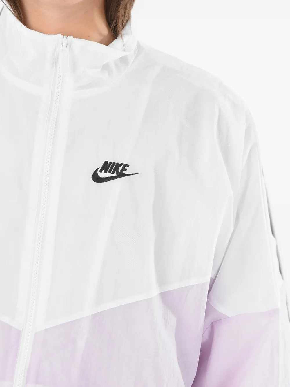 Nike logo-embroidered zip-up jacket Wit