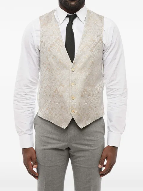 Corneliani embroidered silk-blend waistcoat