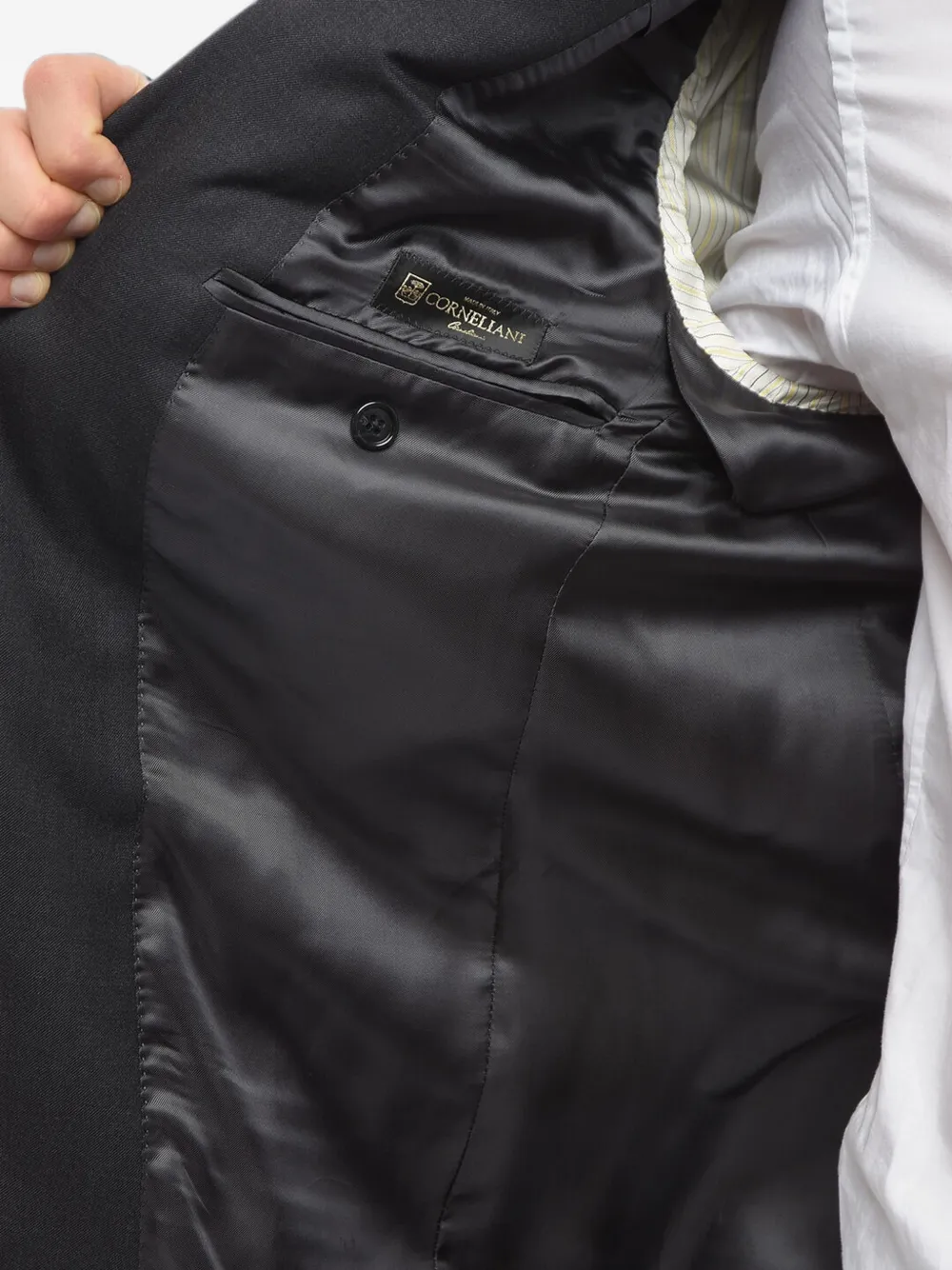 Corneliani single-breasted flap-pocket blazer Grijs