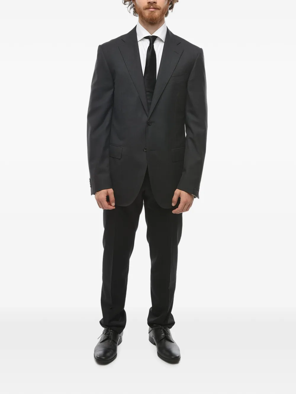 Corneliani single-breasted flap-pocket blazer Grijs