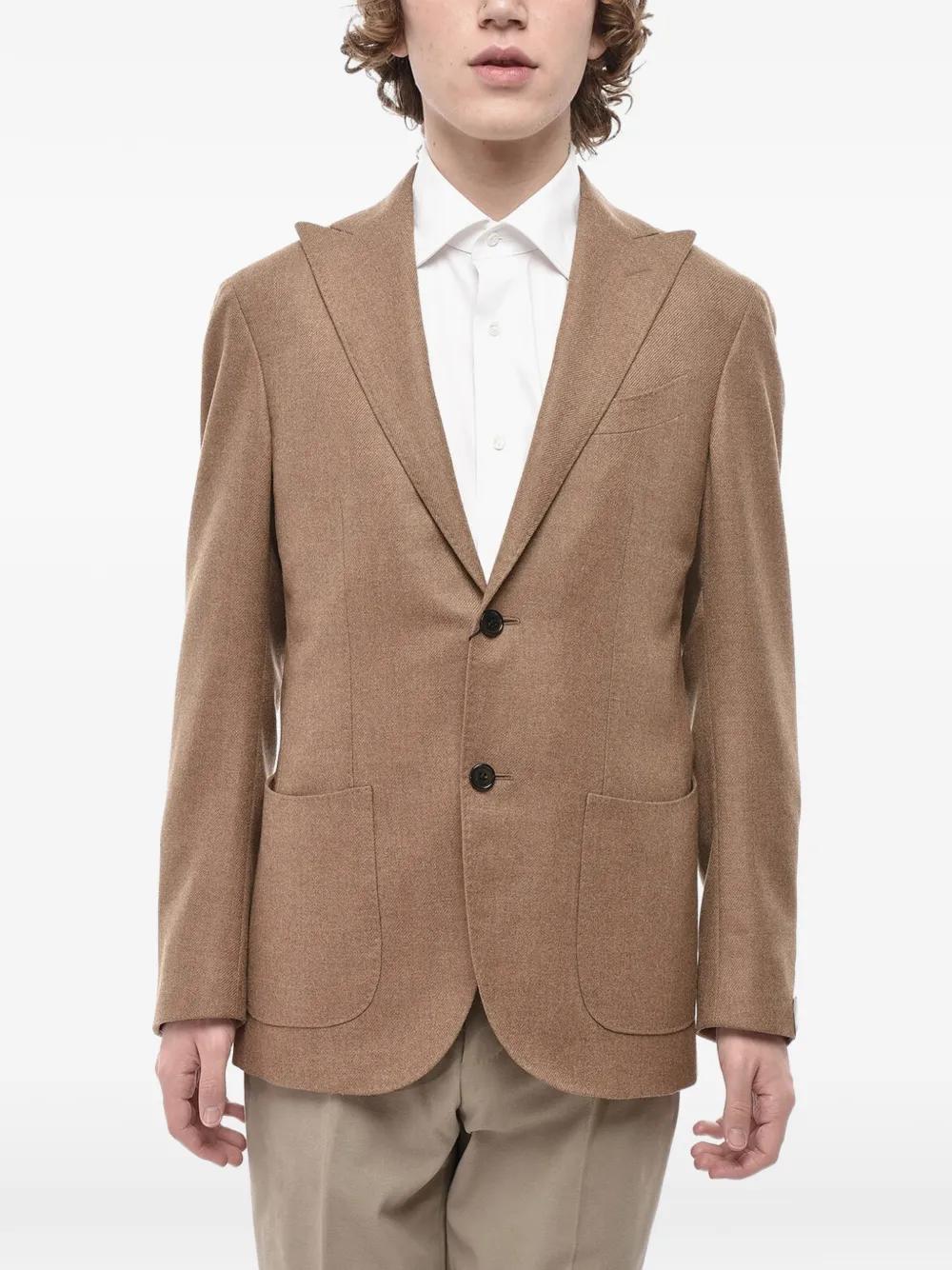 Corneliani Sartoria Light Peak-lapel Blazer In 브라운