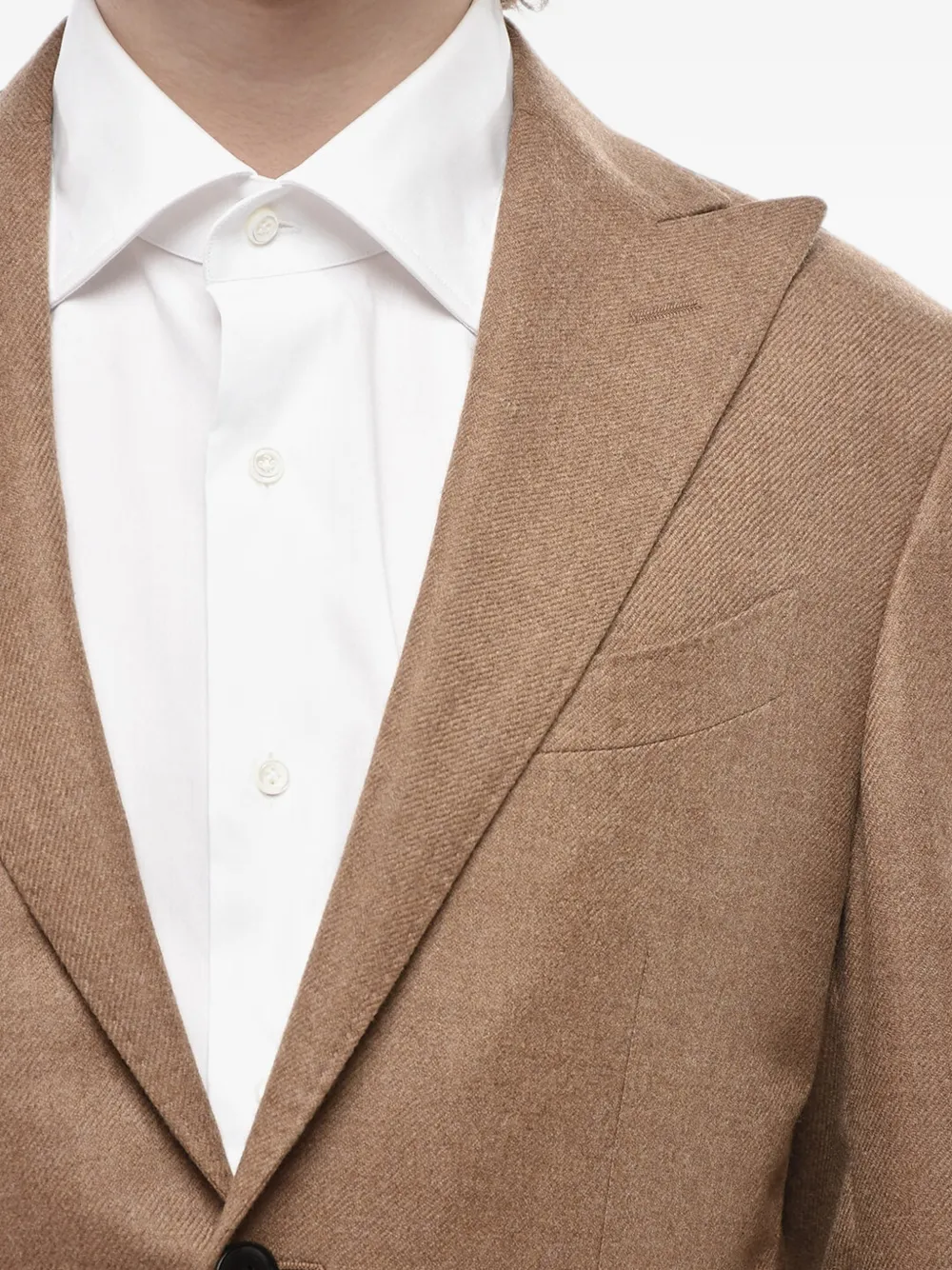 Corneliani Sartoria Light Peak-lapel Blazer In 브라운