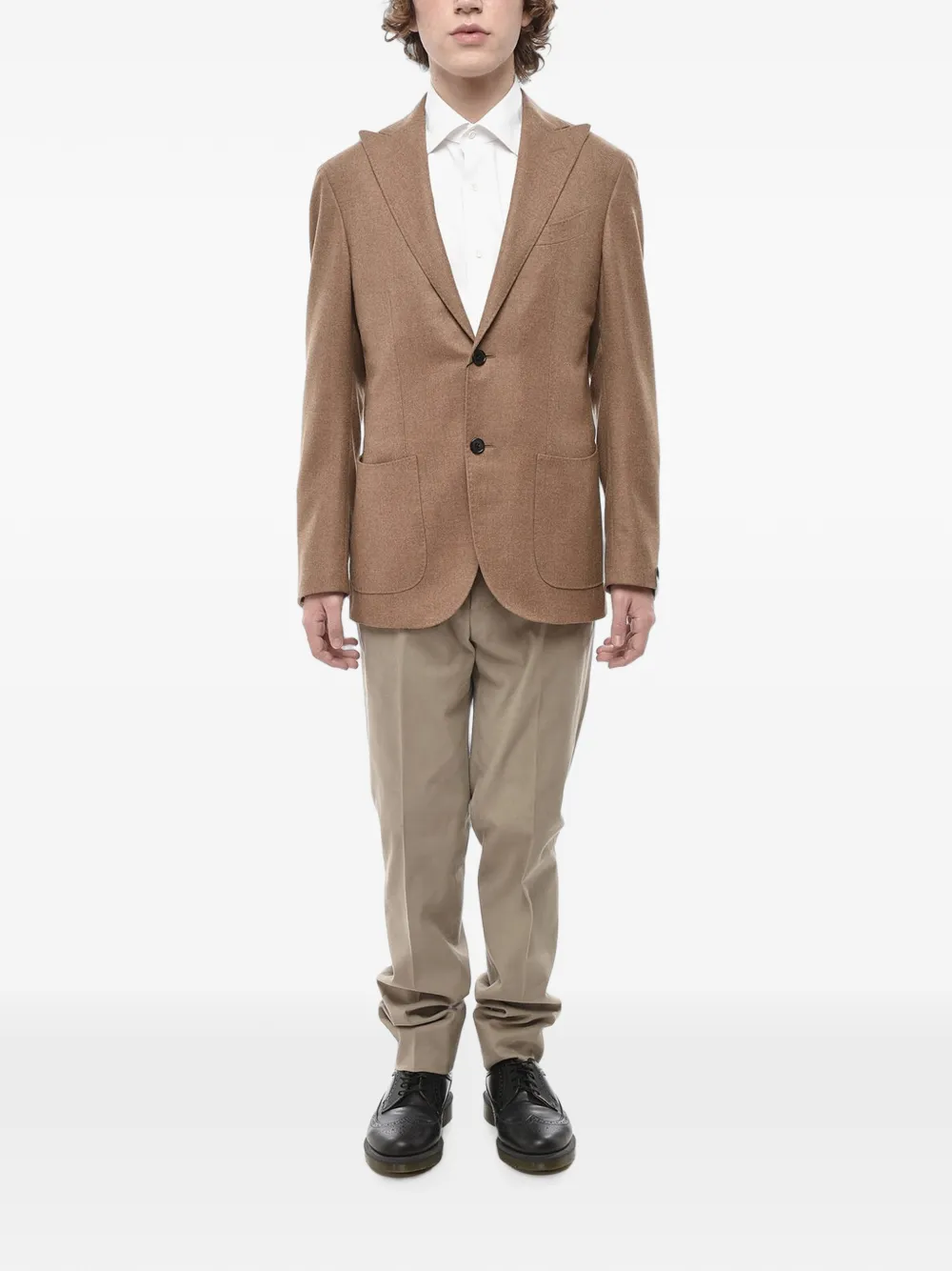 Corneliani Sartoria Light Peak-lapel Blazer In 브라운