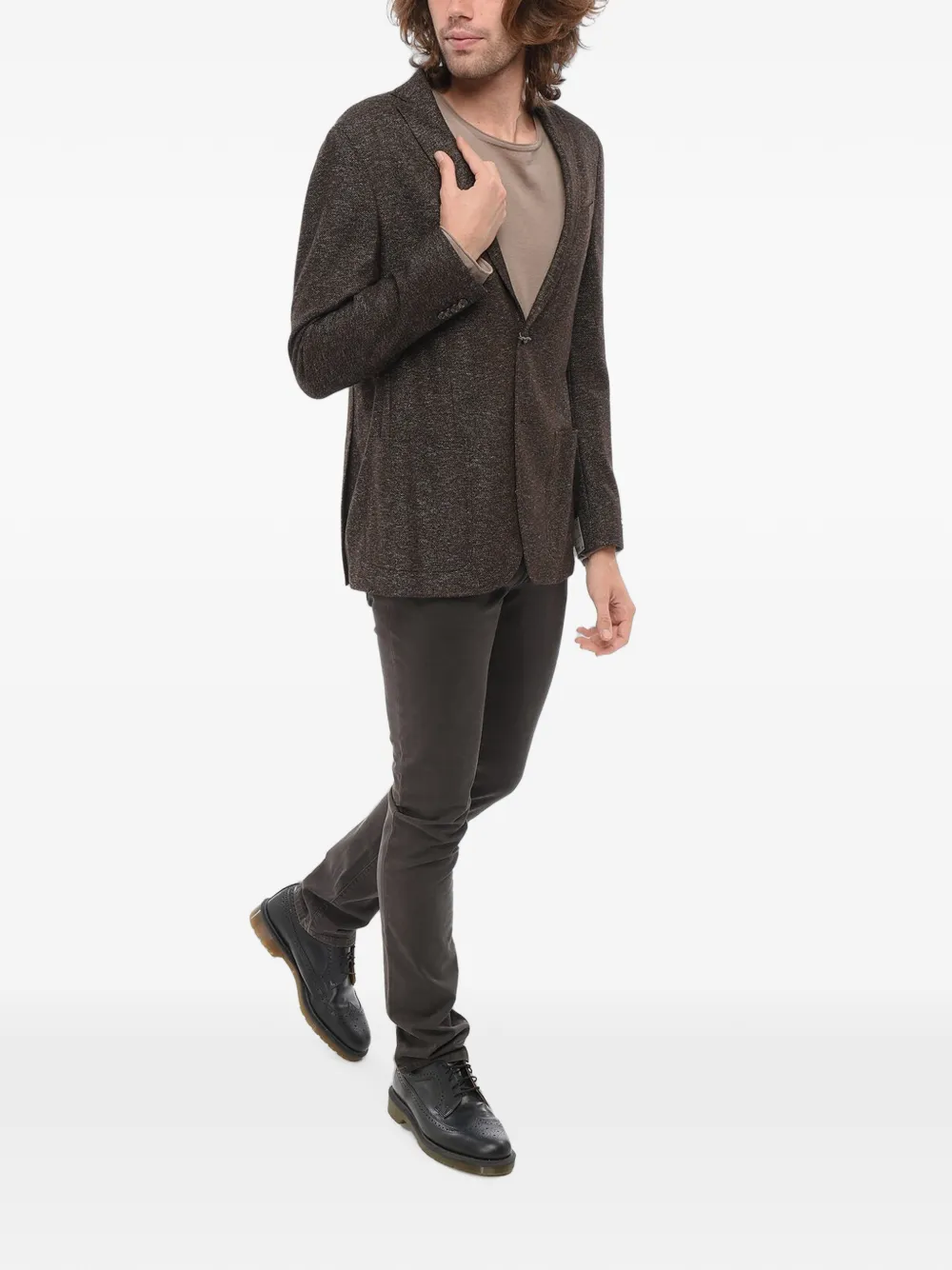Corneliani Nino Danieli Patch-pocket Blazer In Brown