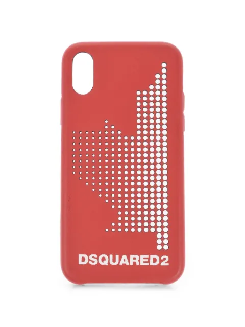 DSQUARED2 perforated-detailing logo-print iPhone X case
