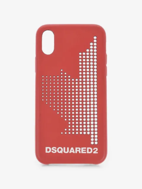 DSQUARED2 perforated-detailing logo-print iPhone X case