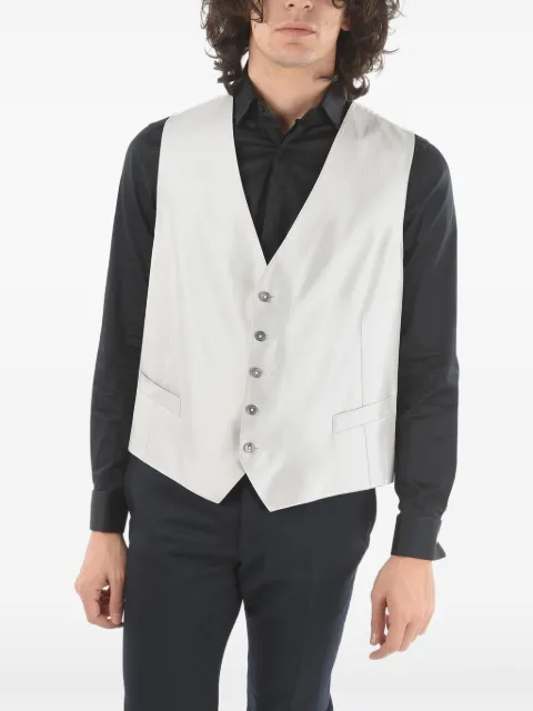 Corneliani herringbone-pattern silk waistcoat