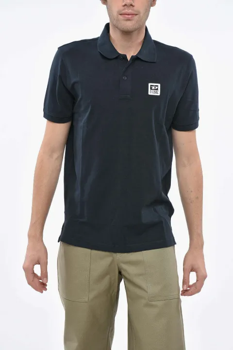 Diesel logo-patch polo shirt
