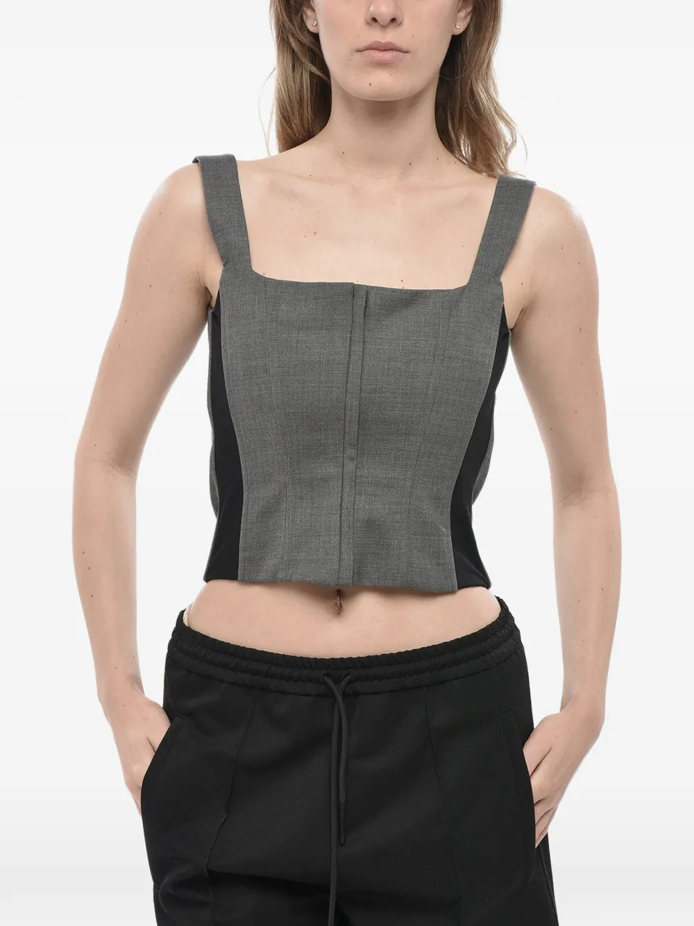 Giuseppe Di Morabito square-neck corset top - Grau