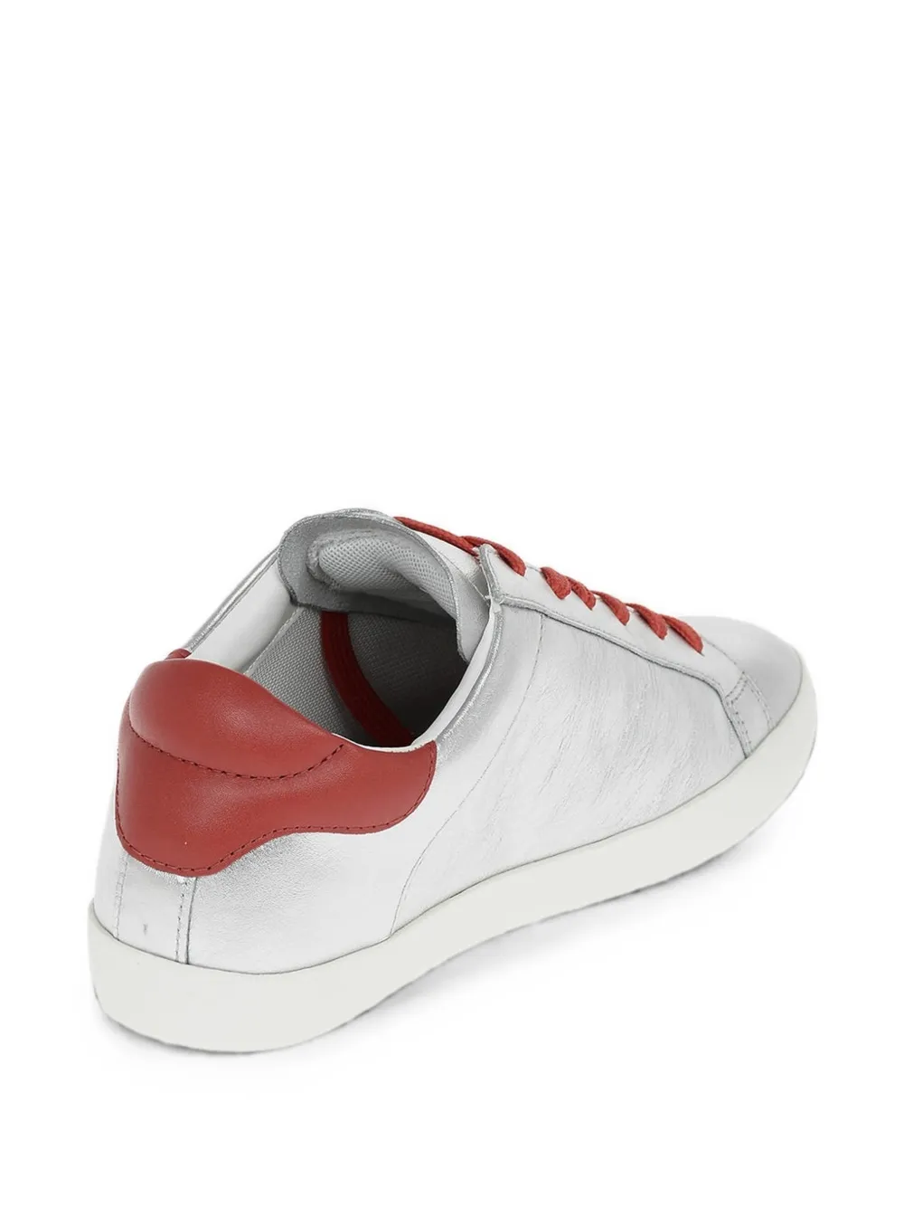 Moschino Love logo-embroidered laminated-leather sneakers Zilver