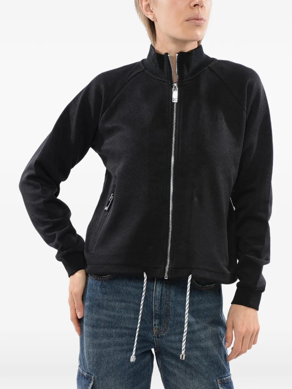 John Richmond Stelet drawstring full-zip sweater - Schwarz
