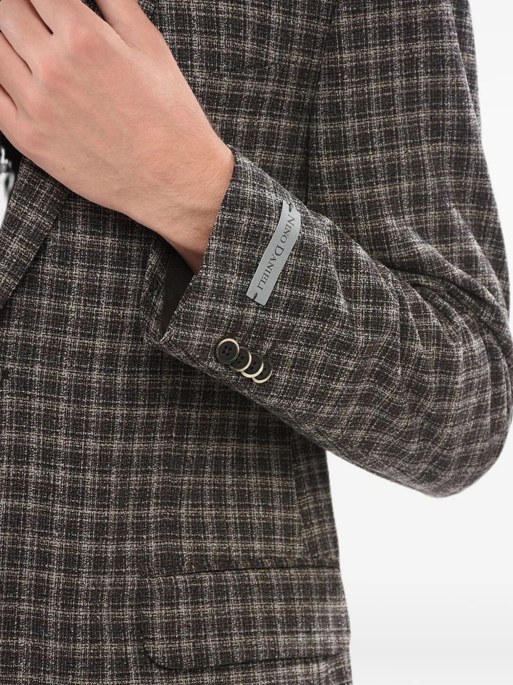 Corneliani Nino Danieli Checked Single-breasted Wool Blazer In Grey
