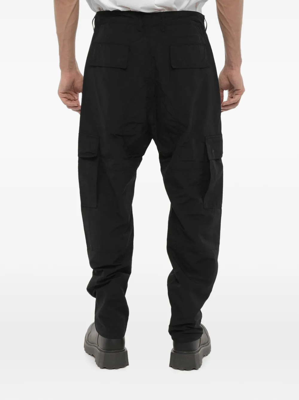 COUNTY OF MILAN Cargo broek met geborduurd logo Zwart